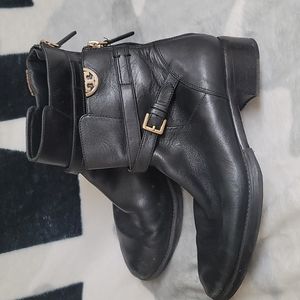 Tory Burch Black Leather Half "REVA" Sidney Boots